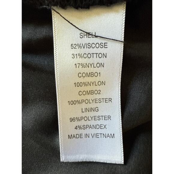 Adrianna Papell Dress Womens 6 Black Sheer Eyelash Lace Overlay V-Neck Sheath - Picture 10 of 10